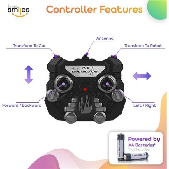 Kids Remote Control Toy Sports Car Transforming Robot RC Vehicle Toys Boys - Picture 5 of 7